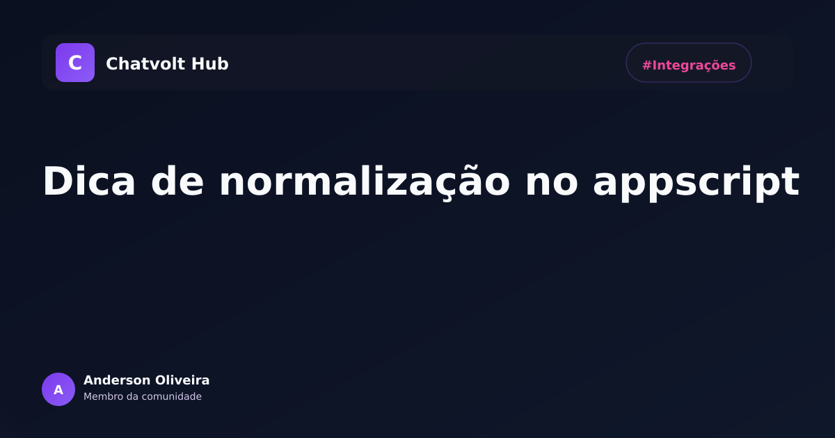 Dica de normalização no appscript